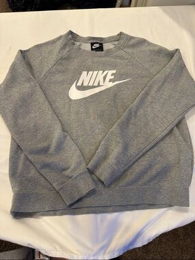 Nike Grey Sweatshirt with White Swoosh Logo